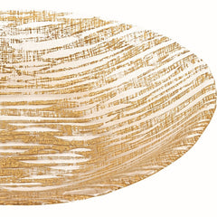 9 Hand Crafted Glass Oval Gold Salad or Centerpiece Bowl