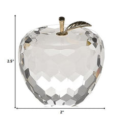 Gold Crystal Faceted Apple Paperweight with Gold Leaf