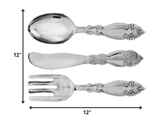 Set of Three Silver Cutlery Wall Art