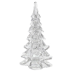 10" Mouth Blown Clear Glass Christmas Tree Sculpture