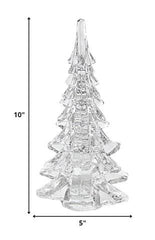 10" Mouth Blown Clear Glass Christmas Tree Sculpture