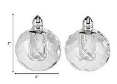 Handcrafted Optical Crystal and Silver Rounded Salt and Pepper Shakers