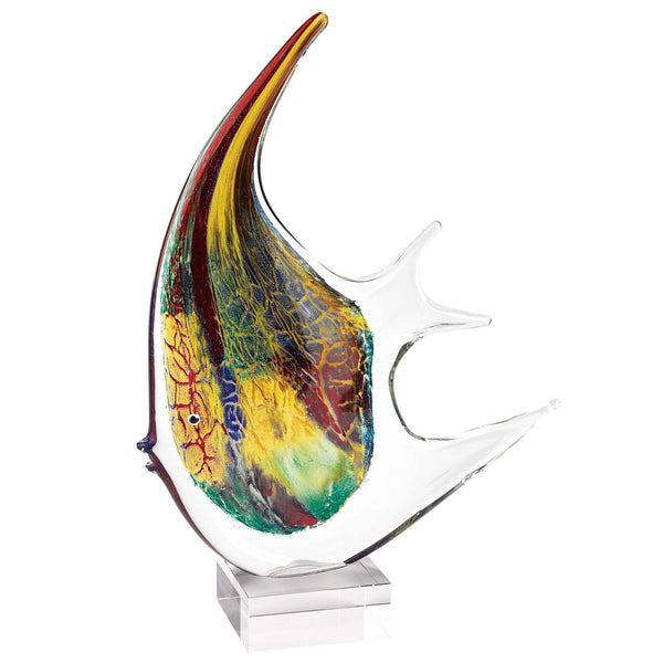 16 MultiColor Glass Art Angel Fish Centerpiece