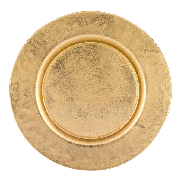13 Hand Crafted Glass Charger with Gold Rim Finish