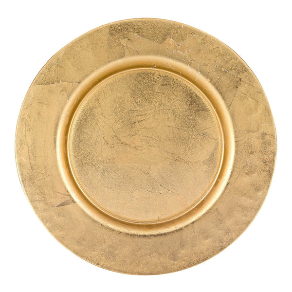 13 Hand Crafted Glass Charger with Gold Rim Finish