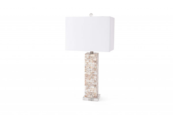 Set of 2 Mother of Pearl Coastal Table Lamps