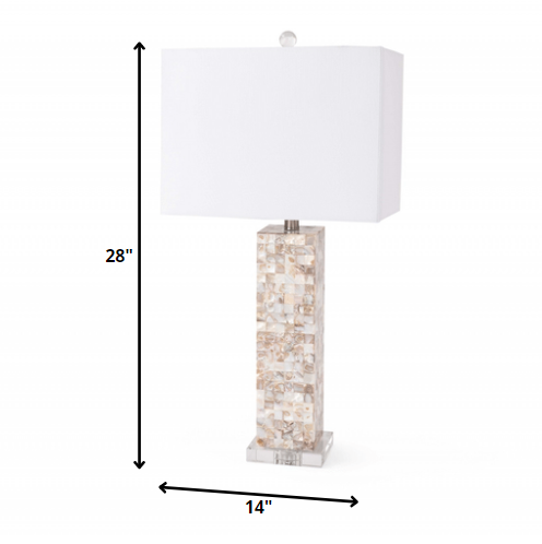 Set of 2 Mother of Pearl Coastal Table Lamps