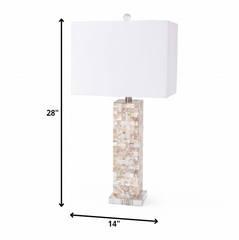 Set of 2 Mother of Pearl Coastal Table Lamps