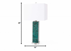 Set of 2 Green Mother of Pearl Coastal Table Lamp