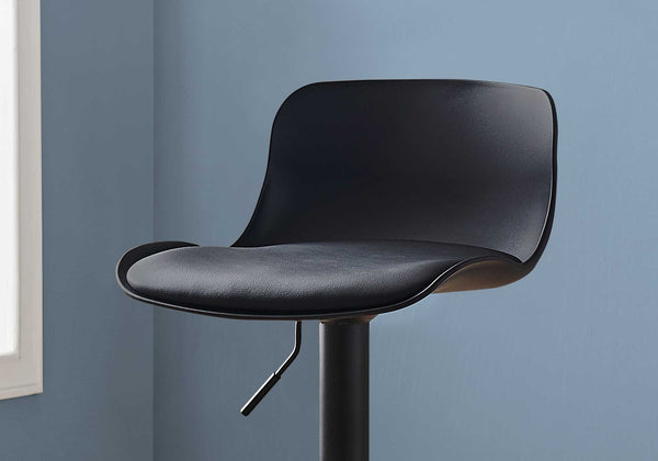 33" BlackwithBlack Metal Hydraulic Lift Barstool  2 pcs