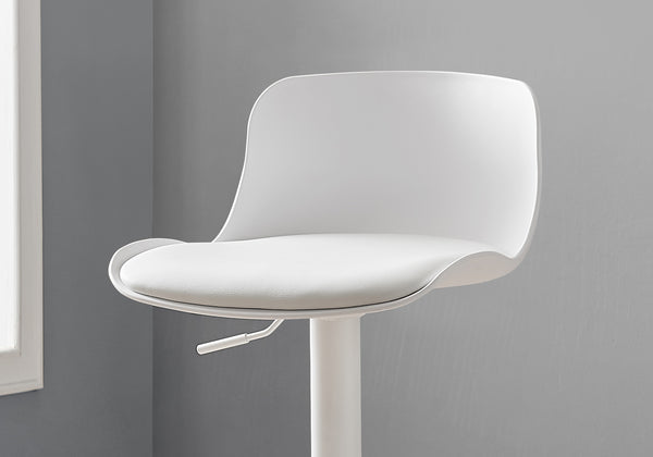 33" WhitewithWhite Metal Hydraulic Lift Barstool  2 pcs