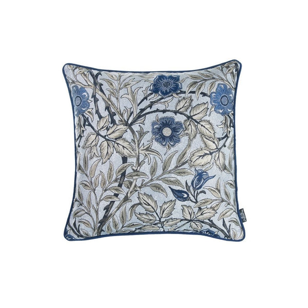 Set of 2 Square Beige Floral Throw Pillow Covers