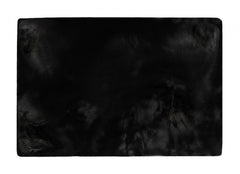 Luxe Faux Rabbit Fur Rectangular Rug 5' x 8'   - Black