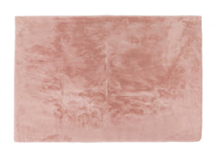 Luxe Faux Rabbit Fur Rectangular Rug 5' x 8'   - Blush Pink