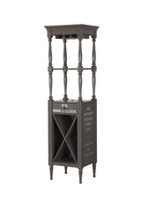 Fun Wine Antique Gray Wine Bar Cabinet