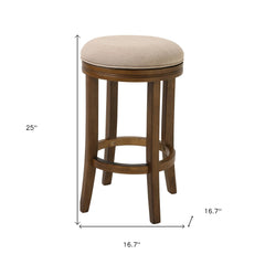 25" Honeysuckle Finished Solid Wood frame with Cream fabric Counter Stool