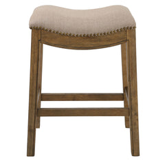Counter Height Saddle Style Cream Stool