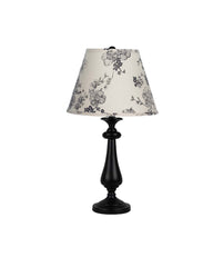 Black Candlestick Flower Shade Table Lamp