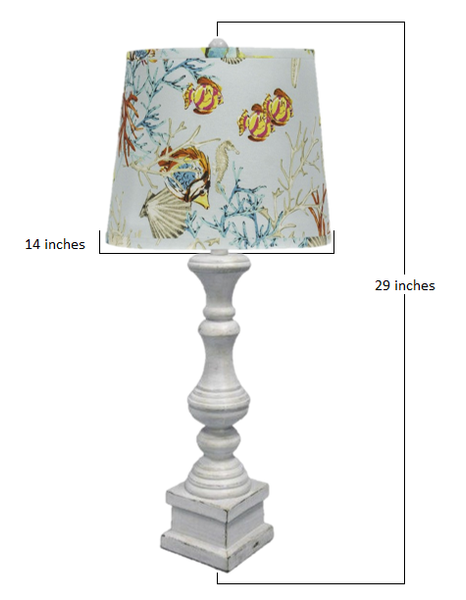 Distressed Whitewash Under the Sea Shade Table Lamp.