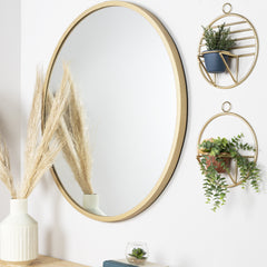Set of 2 Gold Circular Wall Planters