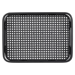 Matte Black Metal Cane Design Serving Tray