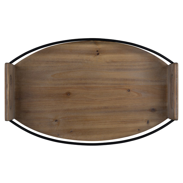 Rustic Brown Oval Wooden Tray