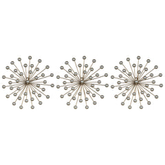 Set of 3 Pearl Starbursts Wall Decor