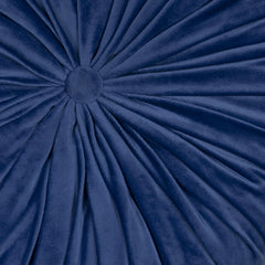 Blue Round Tufted Velvet Pillow