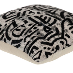 Black and White Abstract Velvet Throw Pillow