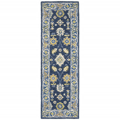 3'x8' Navy and Blue Bohemian Area  Rug