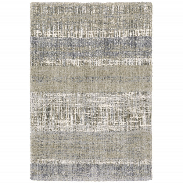 8'x10' Grey and Ivory Abstract Lines  Area Rug