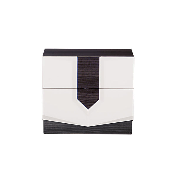 White and Grey Nightstand with 2 Drawer