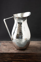 Handcrafted Hammered Stainless Steel Serving Pitcher
