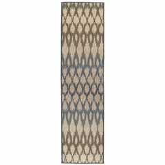 7' Ivory Gray Light to Dark Geometric Indoor Runner Rug