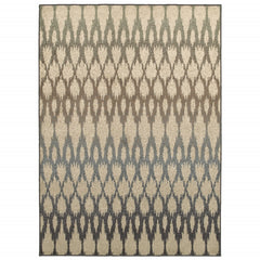 3' x 6' Ivory Gray Light to Dark Geometric Indoor Area Rug