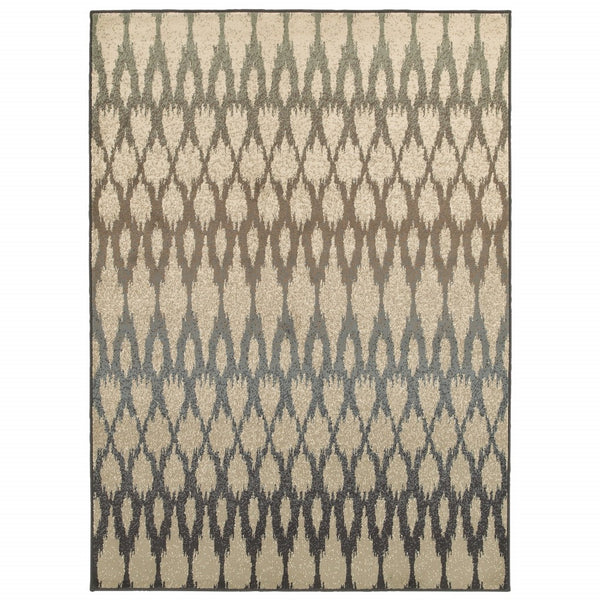6' x 9' Ivory Gray Light to Dark Geometric Indoor Area Rug