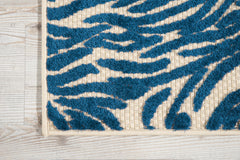 3' x 4'  Tropical Blue Abstract Indoor Outdoor Area Rug