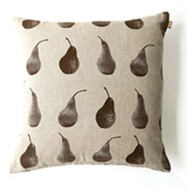 Set of 2 Brown Multi Pears Accent Pillows