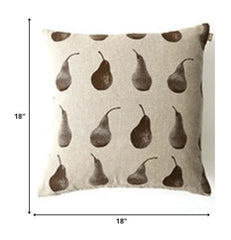 Set of 2 Brown Multi Pears Accent Pillows