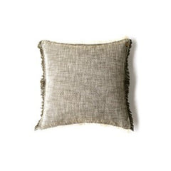 Set of 2 Khaki Green Soft Chambray Accent Pillows