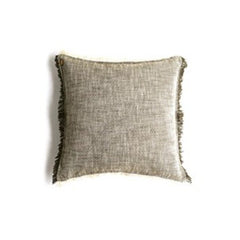 Set of 2 Khaki Green Soft Chambray Accent Pillows