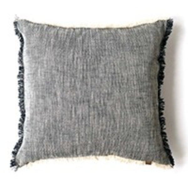 Set of 2 Navy Blue Soft Chambray Accent Pillows