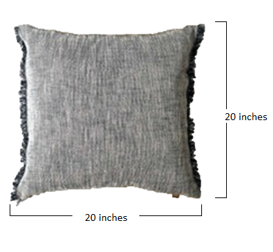 Set of 2 Navy Blue Soft Chambray Accent Pillows