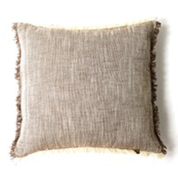 Set of 2 Stone Soft Chambray Accent Pillows
