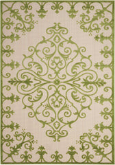 8’ x 11’ Green Medallion Indoor Outdoor Area Rug