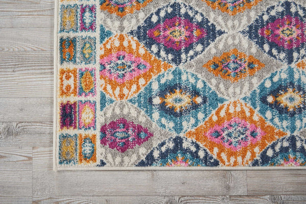 2’ x 6’ Multicolor Ogee Pattern Runner Rug