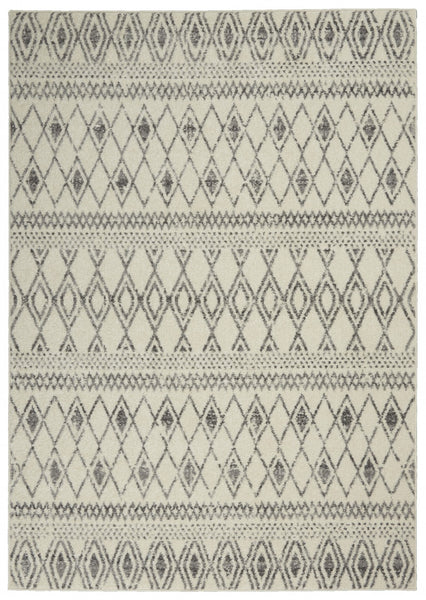 4’ x 6’ Ivory and Gray Berber Pattern Area Rug