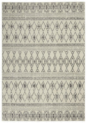 4’ x 6’ Ivory and Gray Berber Pattern Area Rug