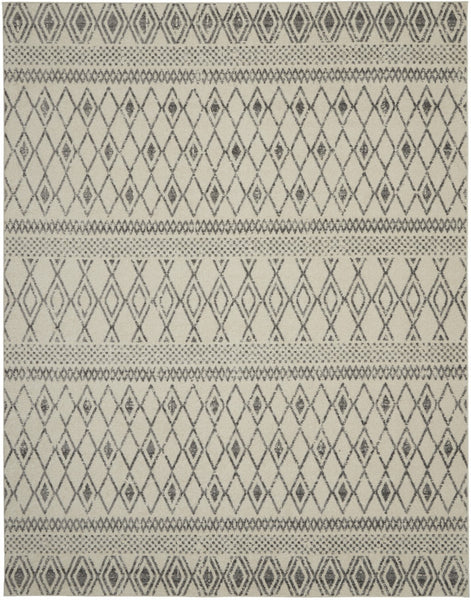 8’ x 10’ Ivory and Gray Berber Pattern Area Rug