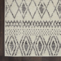 8’ x 10’ Ivory and Gray Berber Pattern Area Rug